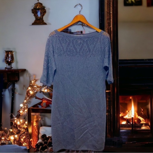 St. John Womens Black Crew Neck Knitted Mini Dress Sz 6